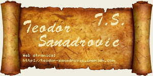 Teodor Sanadrović vizit kartica